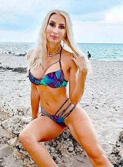 Aquarella Tough Snake Print Bra Top Cheeky Atomic Brazilian Bottom Set