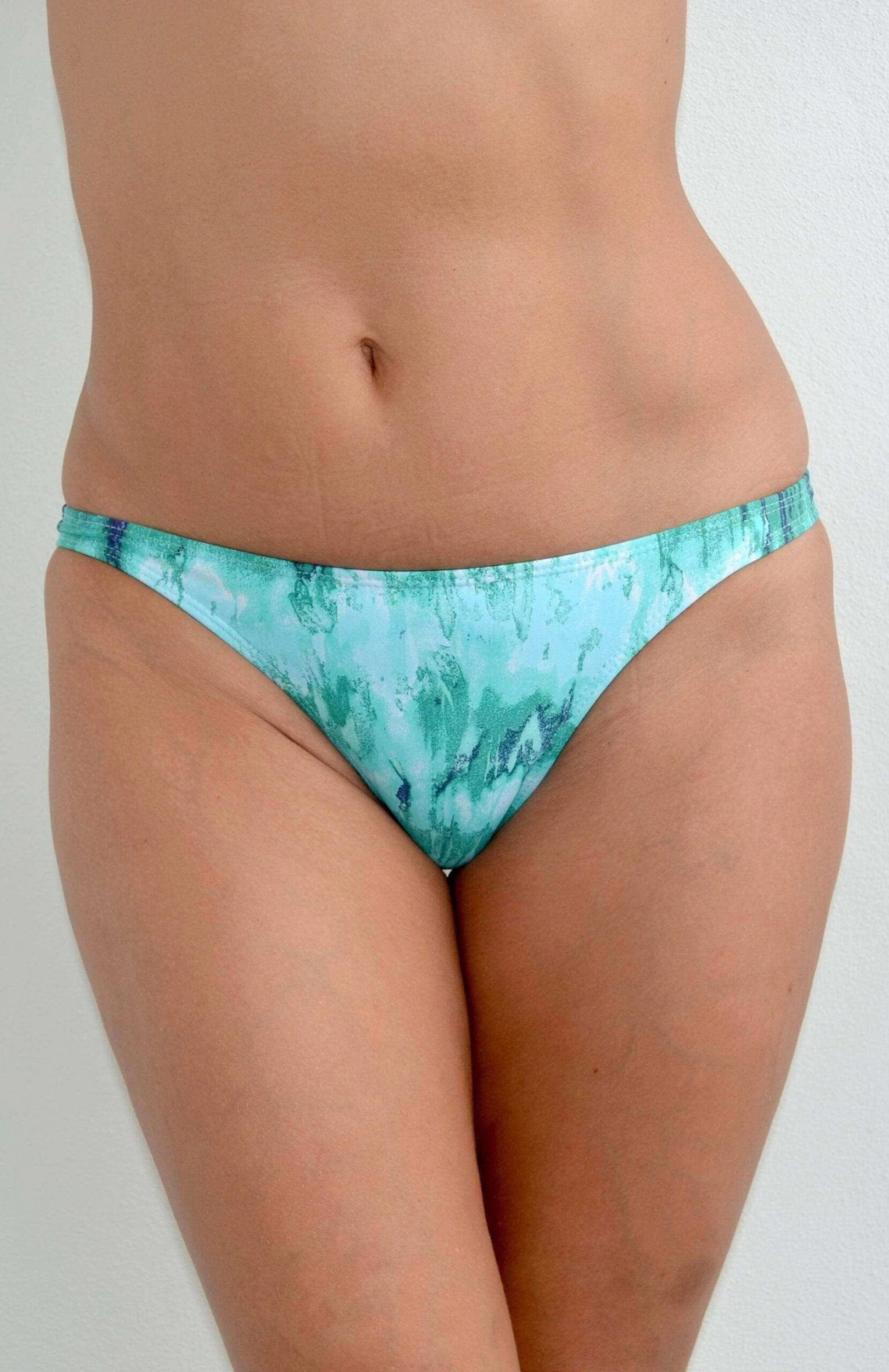 Sky Blue/Green Print Brazilian Bikini Set 3 Sky Blue/Green Print Brazilian Bikini Set - Image 3