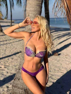 Corpo Bonito Purple Print JOA Brazilian Bikini Set