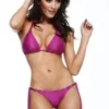 Guria Samba Shiny Fuchsia Bikini With Triangle Top And Fringe Brazilian Bottom