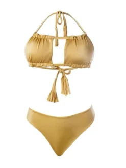 Liliana Montoya GAiA Gold Bandeau Top & Cheeky Bottom Set