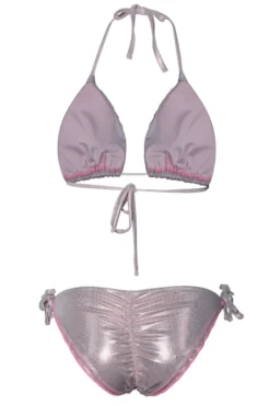Sexy Pink Metallic Beaded Triangle Top & Cheeky Tie Side Bikini -Beautiful Swimwear shyleeq apparel accessories clothing swimwear sexy pink metallic beaded triangle top cheeky tie side bikini 2022 sexy shyleeq swimwear blue metallic beaded bikini 28545260879970