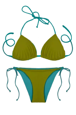 Thaikila Curacao Reversible Triangle Top And Side Tie Brazilian Bottom Bikini Swimwear Swimsuit Set -Beautiful Swimwear thaikila apparel accessories clothing swimwear blue one size thaikila curacao reversible triangle top and side tie brazilian bottom bikini swimwear swimsuit set 28017026433122