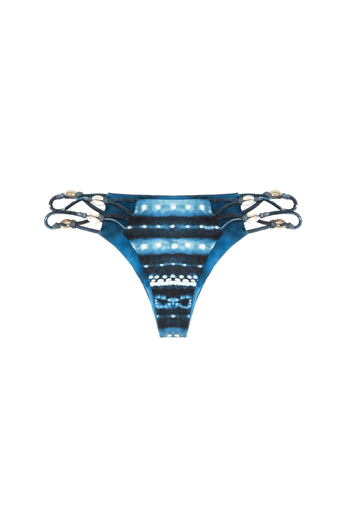 Thaikila Azul Reversible Triangle Top And Side Tie Brazilian Bikini Bottom W/ Shell Accents Swimwear Swimsuit Set 3 Thaikila Azul Reversible Triangle Top And Side Tie Brazilian Bikini Bottom W/ Shell Accents Swimwear Swimsuit Set - Image 3