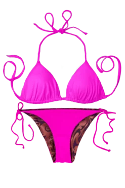 Thaikila Ink Reversible Triangle Top And Side Tie Brazilian Bottom Bikini Swimwear Swimsuit Set -Beautiful Swimwear thaikila apparel accessories clothing swimwear print one size thaikila ink reversible triangle top and side tie brazilian bottom bikini swimwear swimsuit set 28017031446626