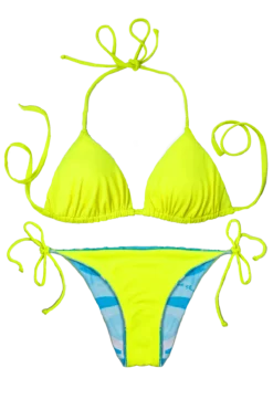 Thaikila Miss Reversible Triangle Top And Side Tie Brazilian Bottom Bikini Swimwear Swimsuit Set -Beautiful Swimwear thaikila apparel accessories clothing swimwear print one size thaikila miss reversible triangle top and side tie brazilian bottom bikini swimwear swimsuit set 28017037344866